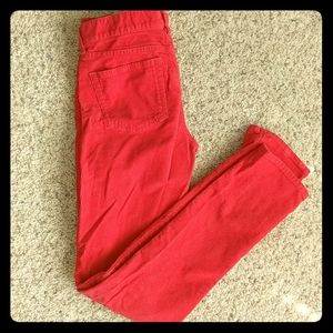 JCrew - matchstick corduroy red pants